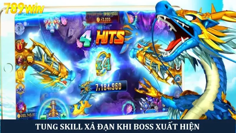 Xả đạn liên tục khi boss xuất hiện trên màn hình